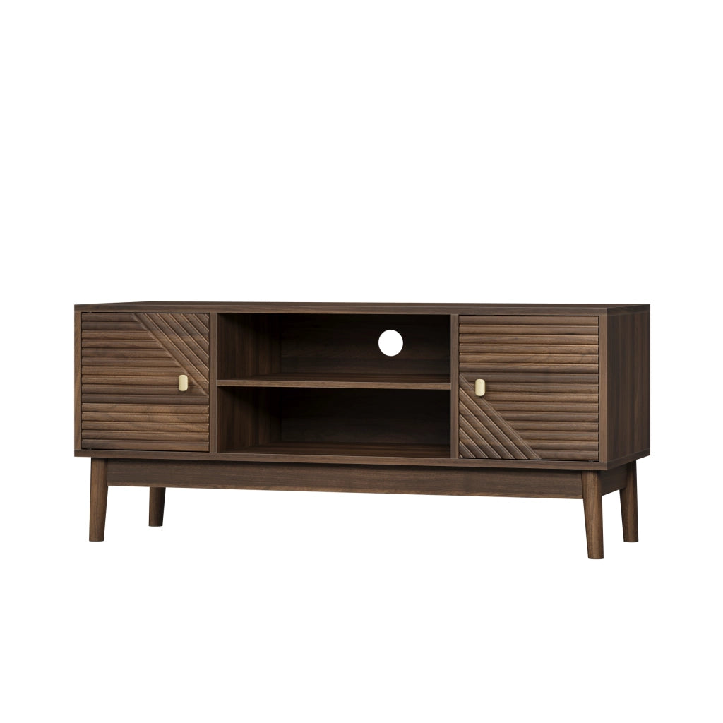MOBILE TV 110 cm in MDF colore Noce stile Mid-Century