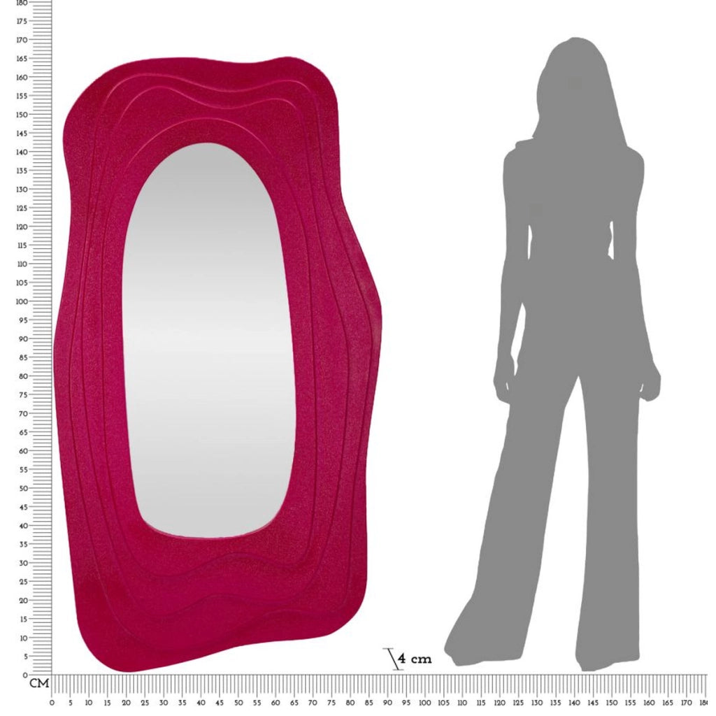 Specchio con Cornice VKH471, Rosa, MDF, 90x4x165 cm