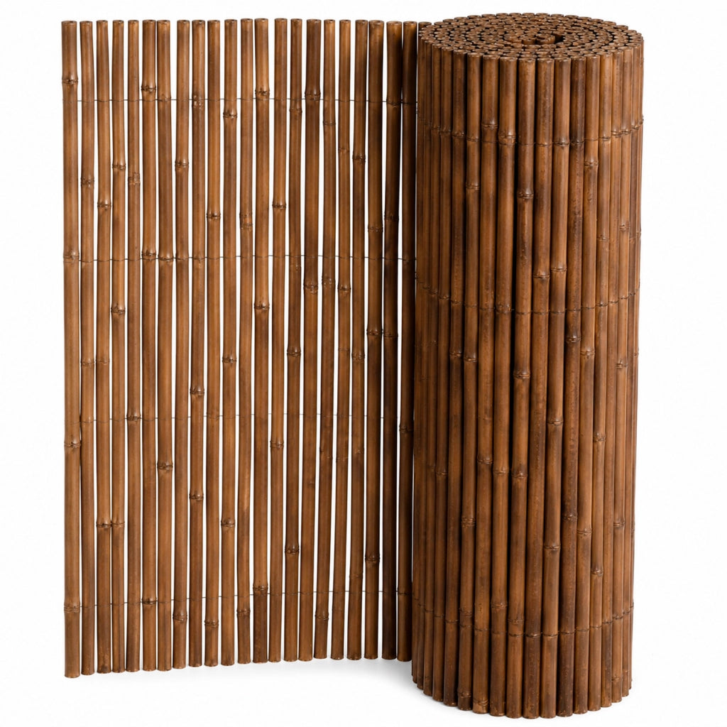 Arella In Bamboo Carbonizzato Ø 20-30 mm Recinzione Frangivista Ombreggiante Per Giardino Balcone Terrazzo Privacy Esterno Naturale  140 x 250 CM