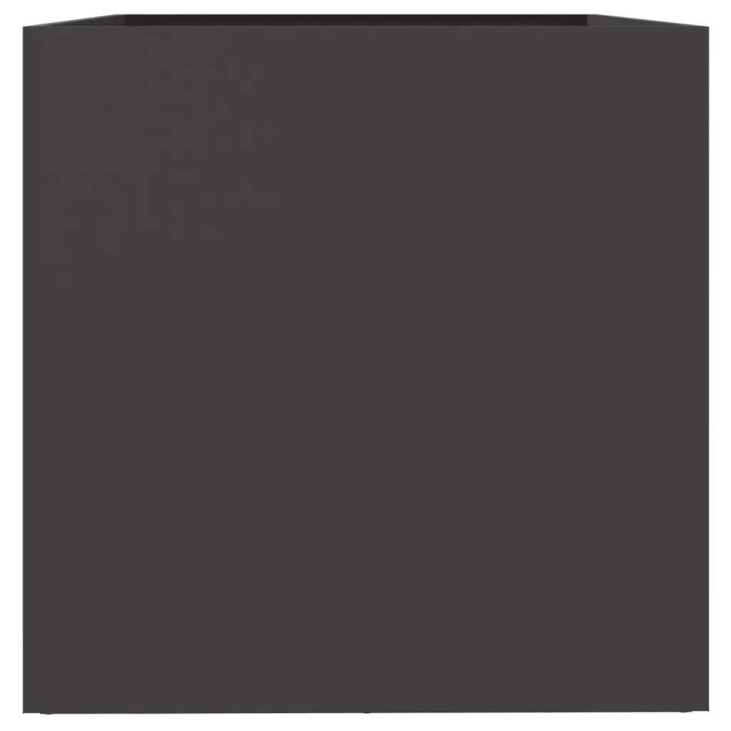 Fioriera-Vaso da Esterno-Contenitore per Piante Nera 62x47x46 cm in Acciaio