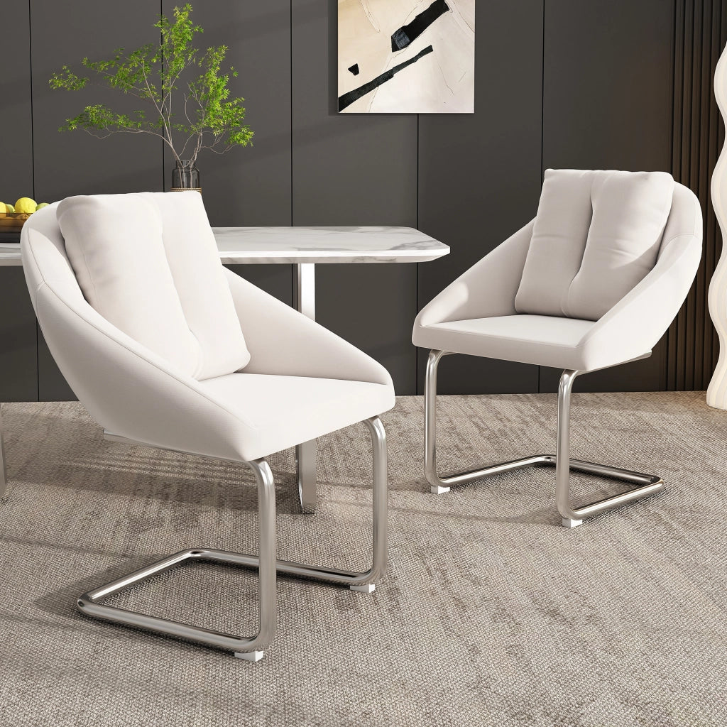 SEDIE in velluto Beige Set da 4 pezzi