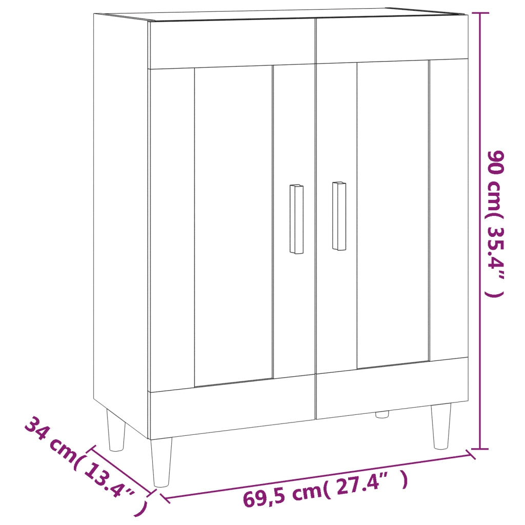 Credenza-Buffet-Armadio da cucina Rovere Marrone 69,5x34x90 cm in Legno Multistrato 235074