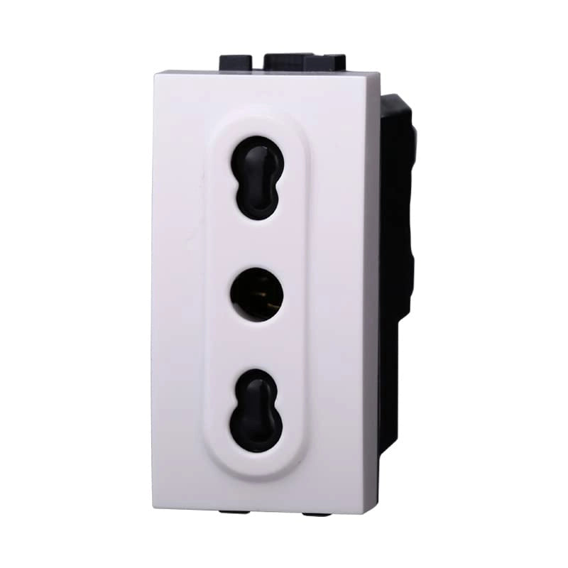 Presa Bipasso Bivalente 2P+T 10/16A Colore BIANCO Compatibile Con Bticino Living Light