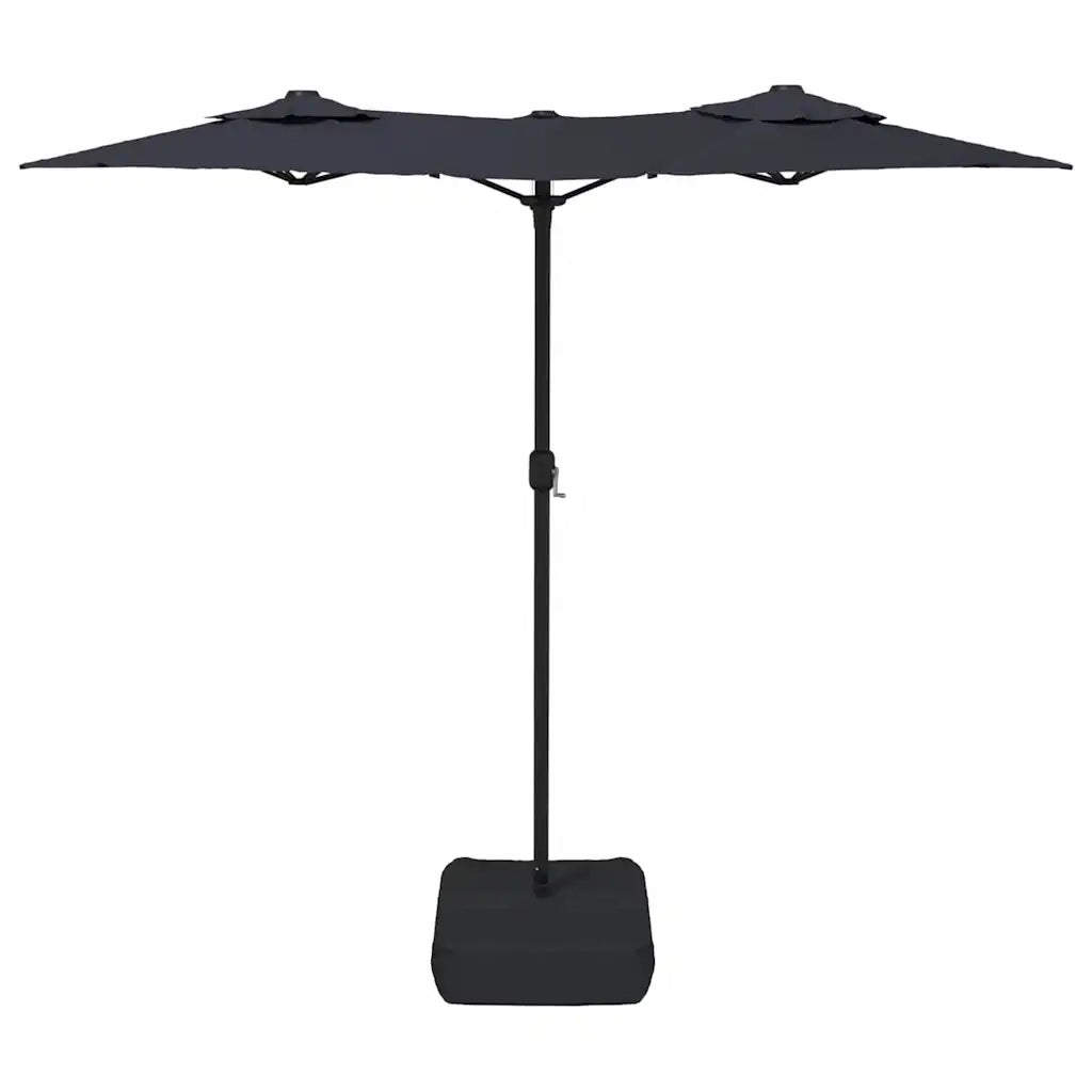Ombrellone a Doppia Testa Nero 316x145 cm 362967