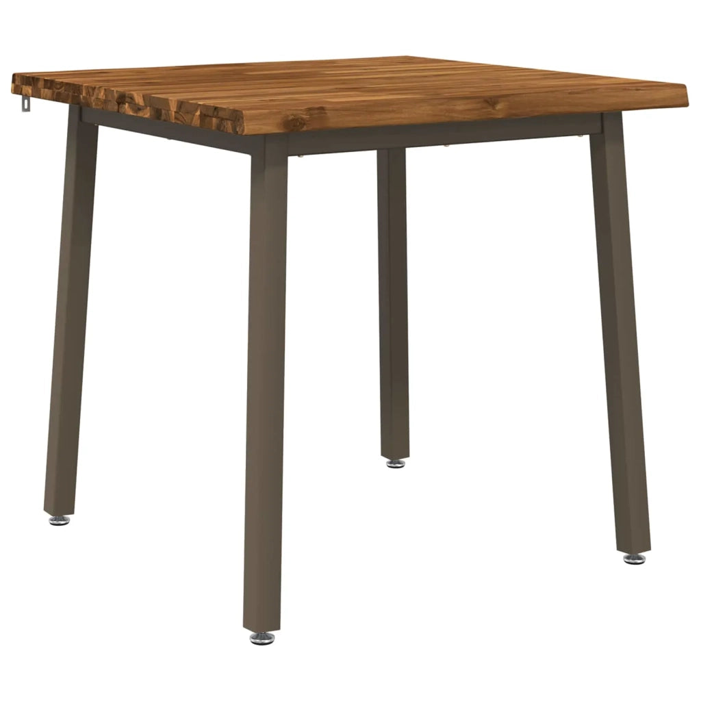 80 x 80 x 75 cm Legno di Acacia Massello Naturale e Caffè 937512