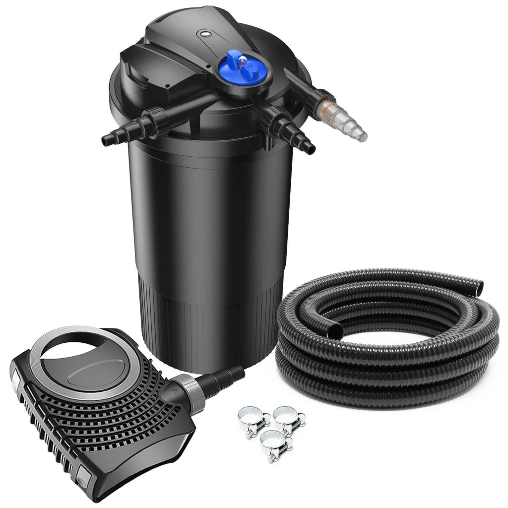 Kit di filtrazione set 30000 litri pompa UVC 18 watt tubo 8000 l/h 10 m 16_0001899