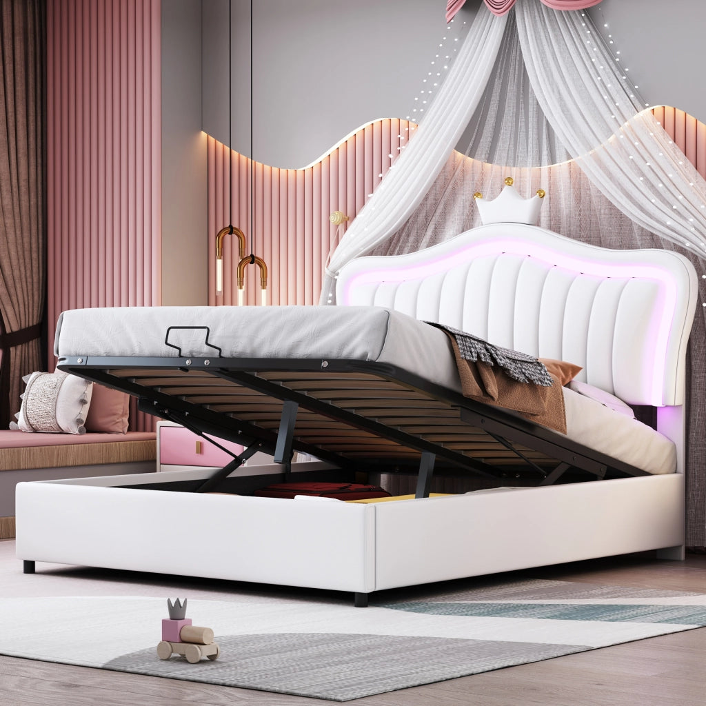 letto imbottito pu bianco 140 x 200 cm