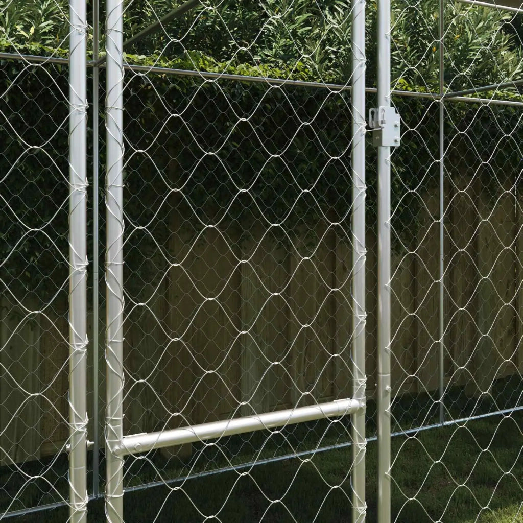 Gabbia per Cani con Tetto Argento 600 x 200 x 256 cm 3368302