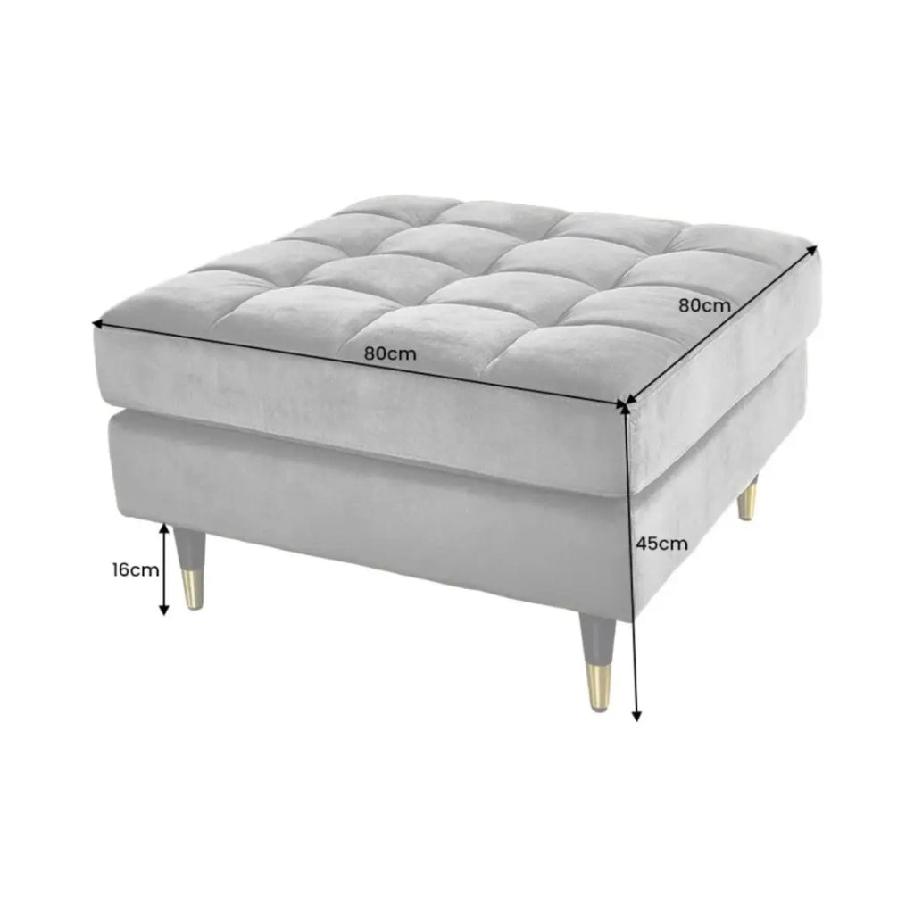 Pouf KOLIRI turchese blu – design quadrato in velluto