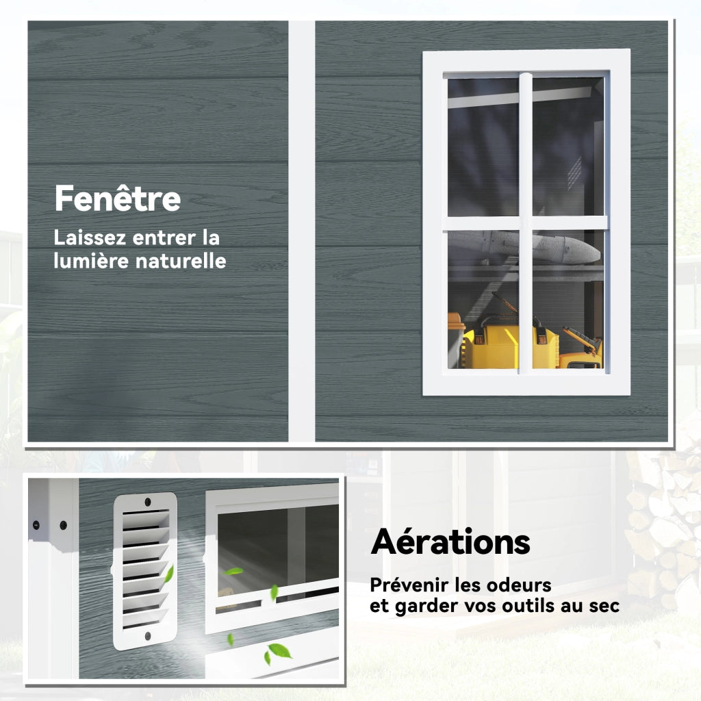 Casetta da Giardino in Resina ¨C Xylo ¨C Grigio 3,3 m2 con Plancher