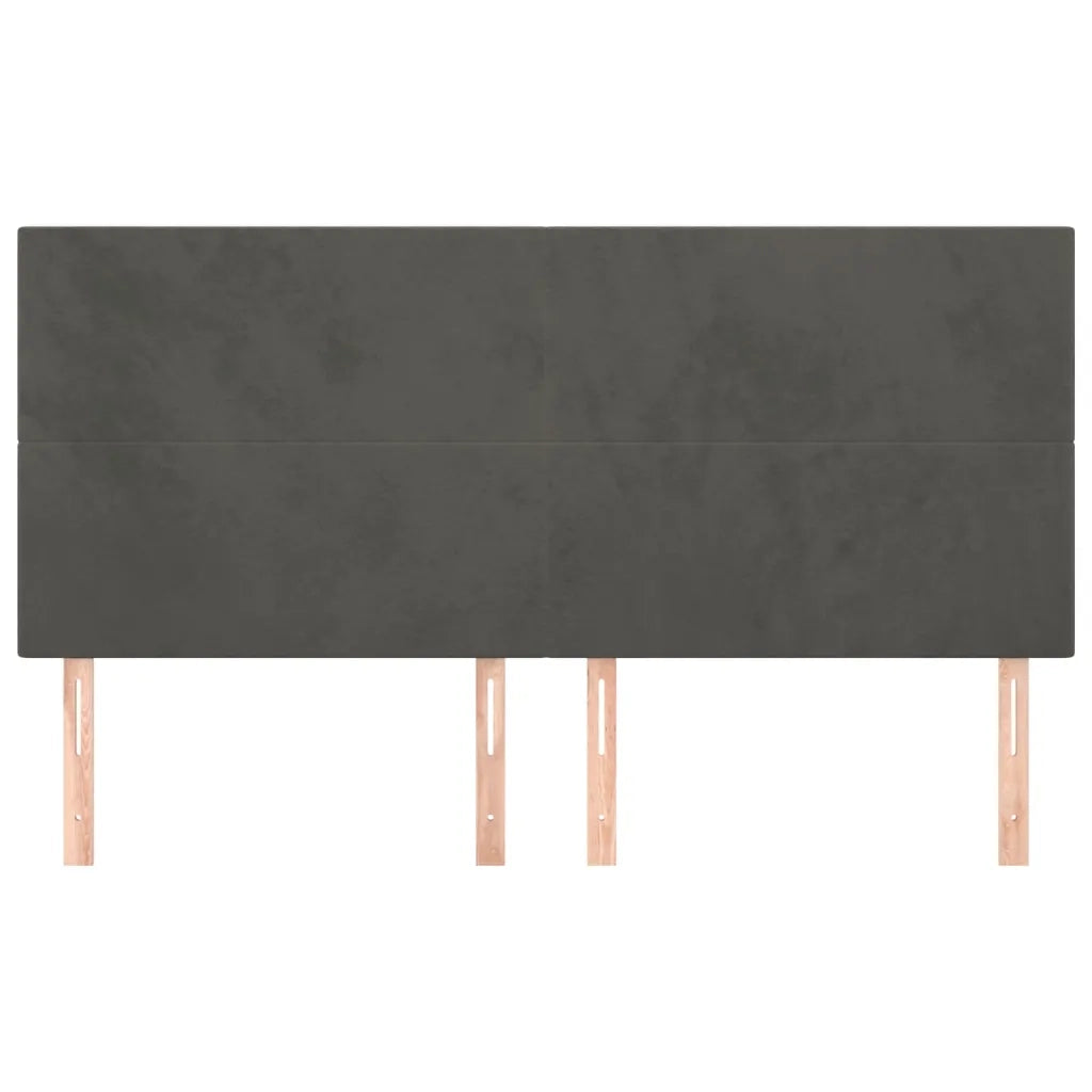 Testiera Grigio Scuro 200x5x118/128 cm Velluto 3116119