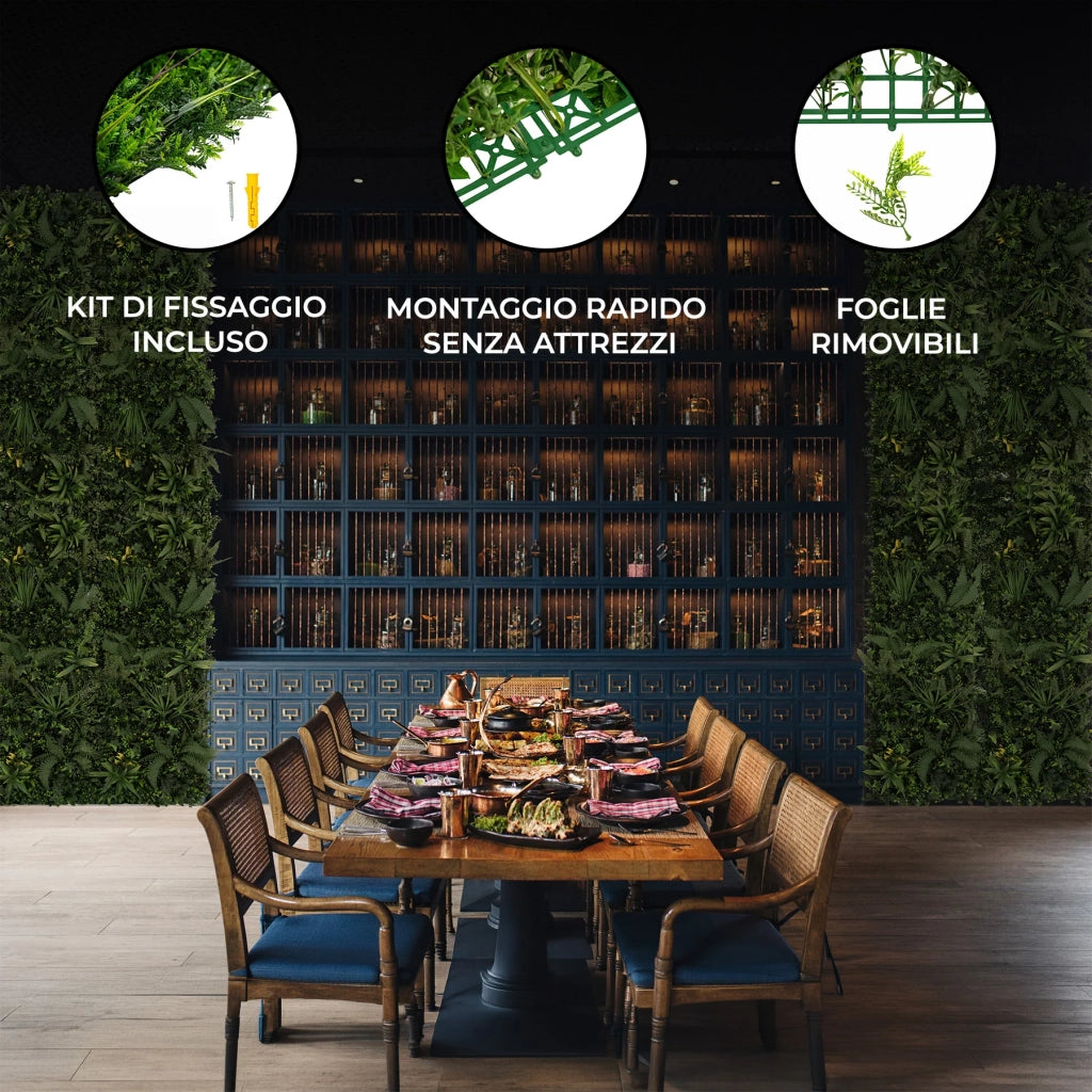 Pannello Parete Vegetale Artificiale Ayla 50x150 cm x2 per Giardino e Casa