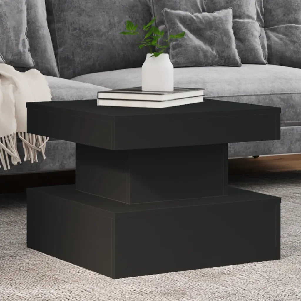 Tavolino da Salotto con Luci LED-Tavolino da soggiorno Nero 50x50x40 cm 853446