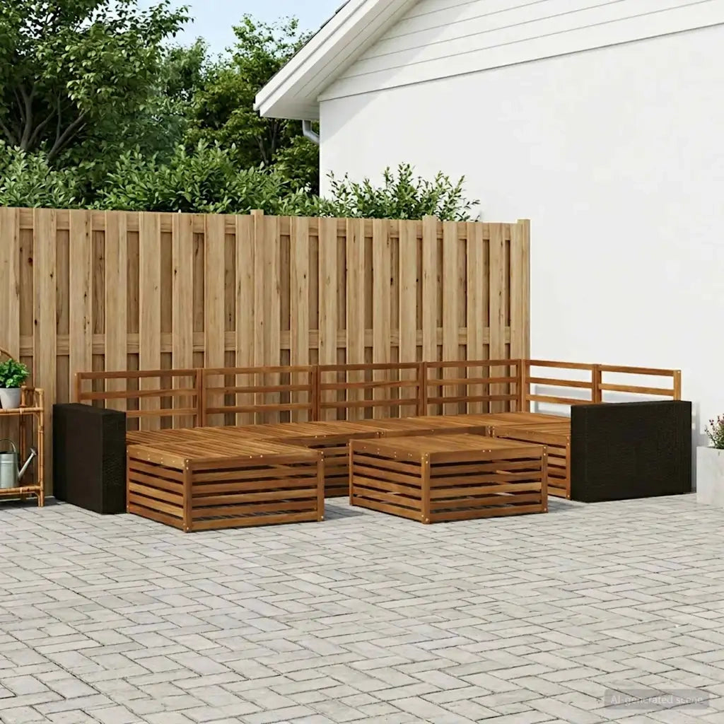 Set di divani da esterno 7 pcs Naturale 3383602