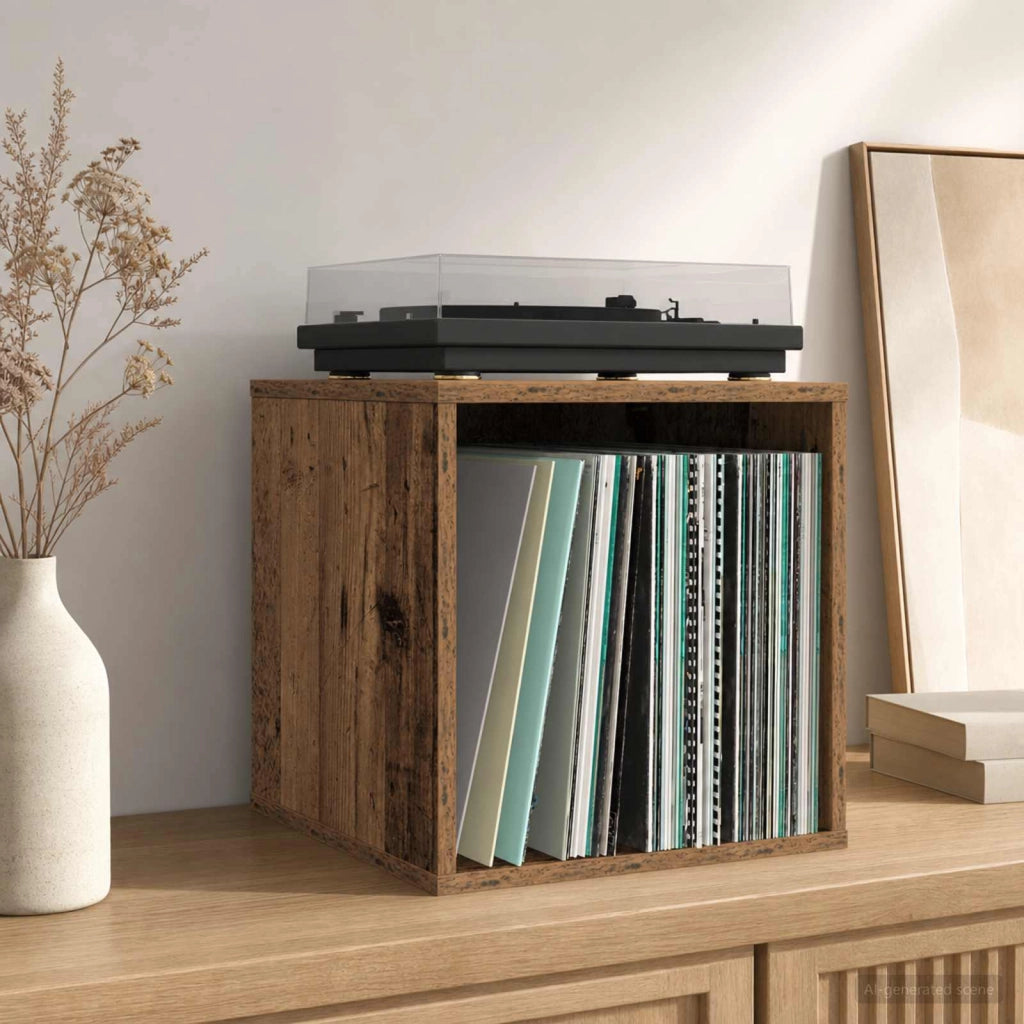 Scatola per album in vinile Legno antico 37 x 36,5 x 38 cm 8012854