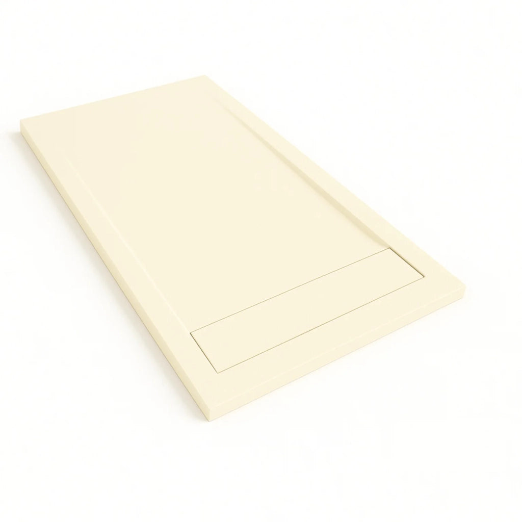 Piatto doccia Bidai con bordo 90X120 cm colore Crema RAL 1013 griglia Crema