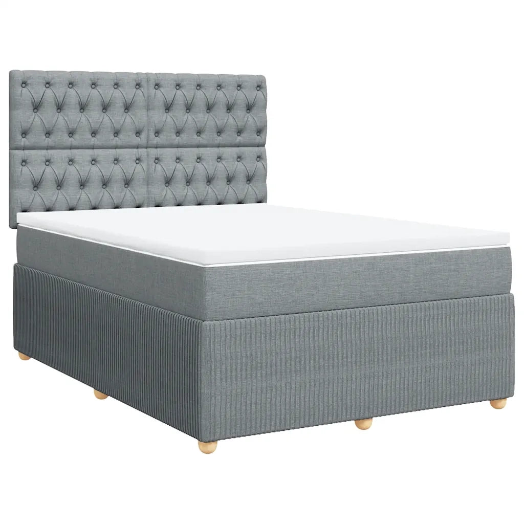 Giroletto a Molle con Materasso Grigio Chiaro 140x200cm Tessuto 3294386