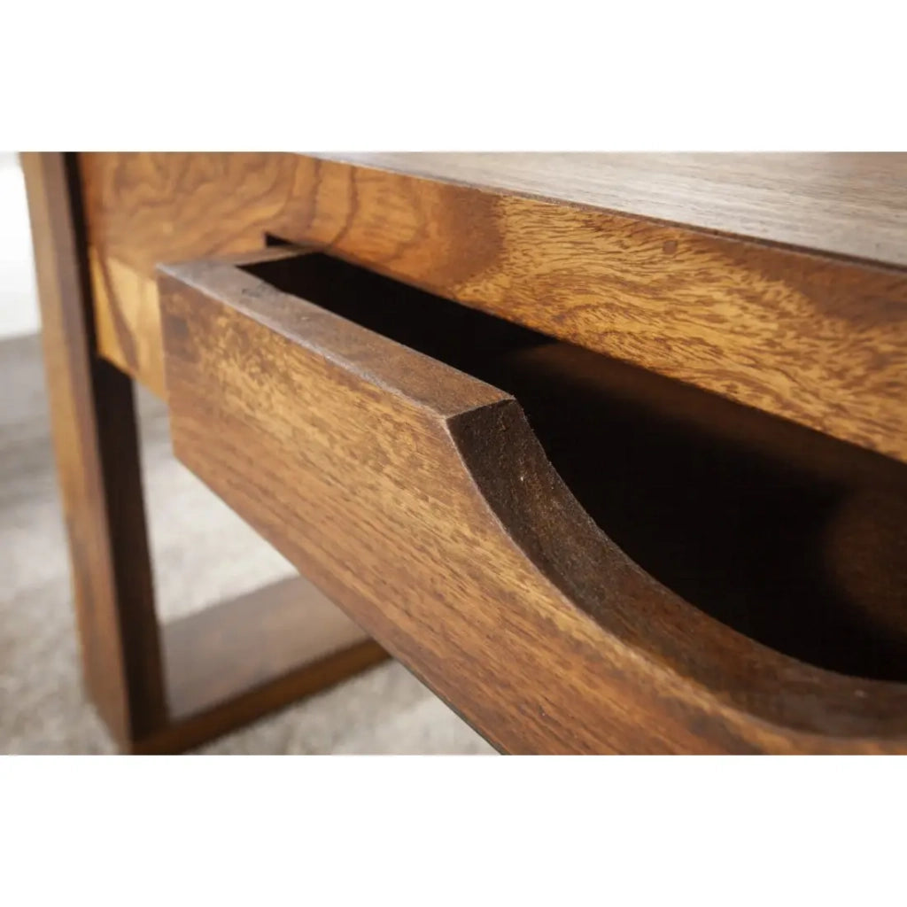Tavolino basso MOKARA 100 cm in legno massiccio di sheesham con cassetto stile contemporaneo