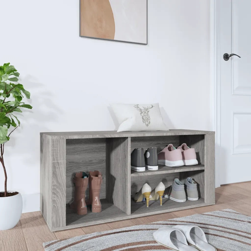 Scarpiera-Scaffale per scarpe Grigio Sonoma 100x35x45 cm in Legno Multistrato 791823