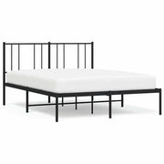 Letto matrimoniale | Letto per adulti | Giroletto con Testiera in Metallo Nero 140x200 cm