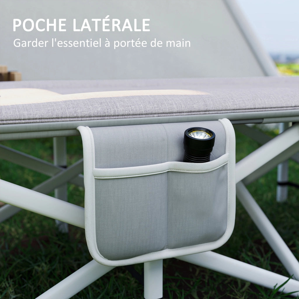 Letto da campeggio pieghevole con materasso ¨C Xylo ¨C Grigio 185x65x37 cm con sacca