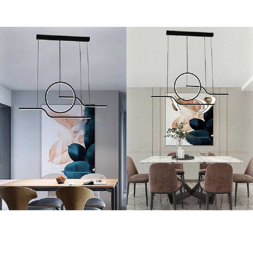 Trade Shop - Lampadario Led 32w Lampada Stile Contemporaneo Moderno Luce 6500k 4000k Nero A44 -