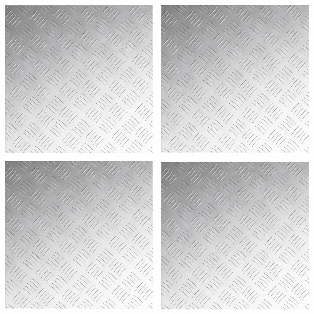 Gradini per Scale Quadrato 4 pcs Argento 50 x 50 cm Alluminio 4104344