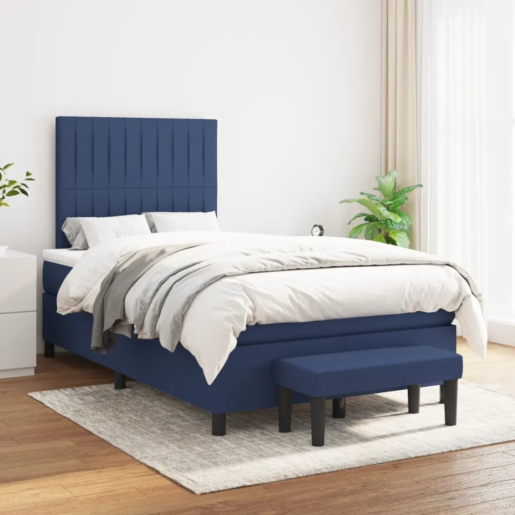 Giroletto a Molle con Materasso Blu 120x200 cm in Tessuto 3136747