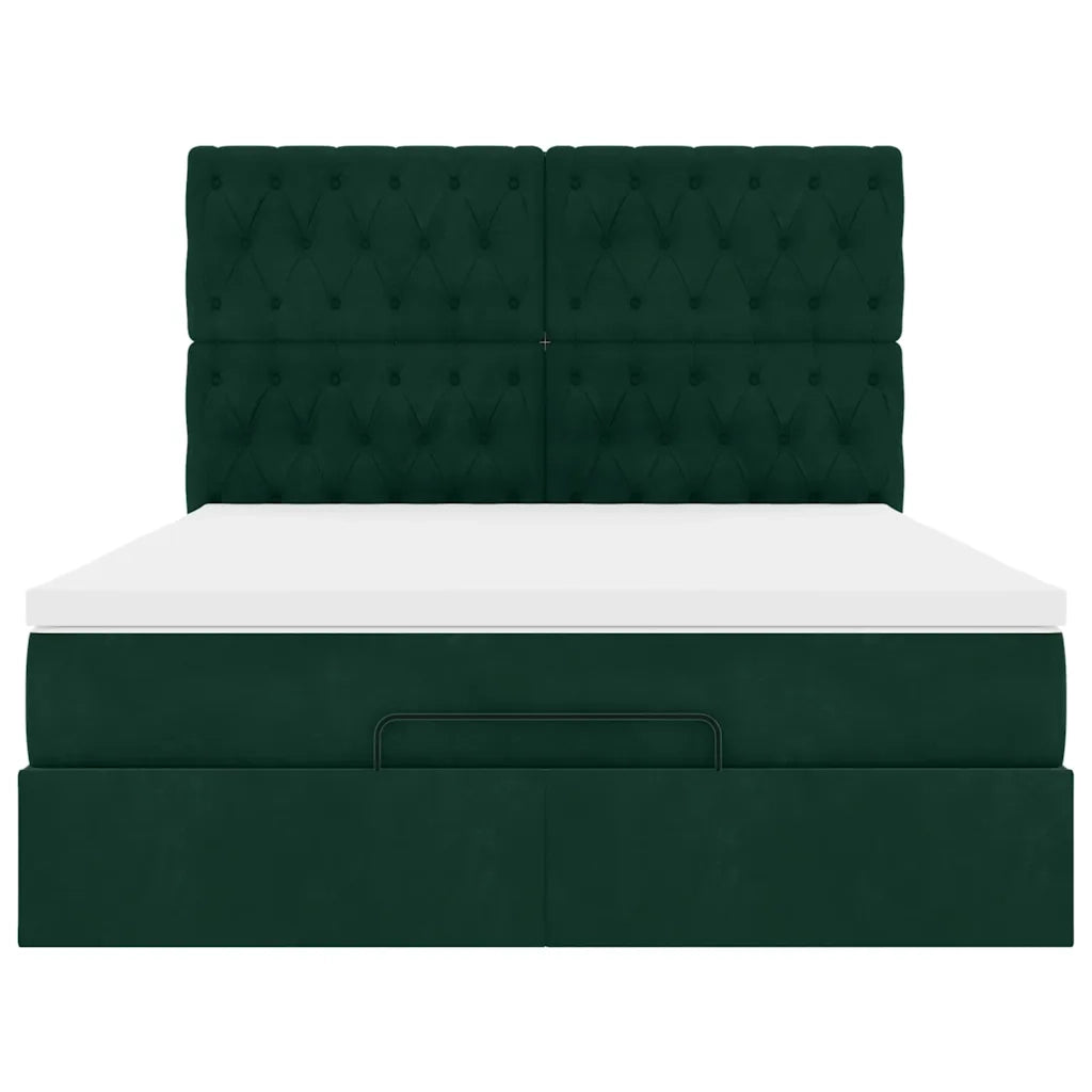 Struttura Letto Pouf con Materassi 140x190 cm in Velluto 3313544