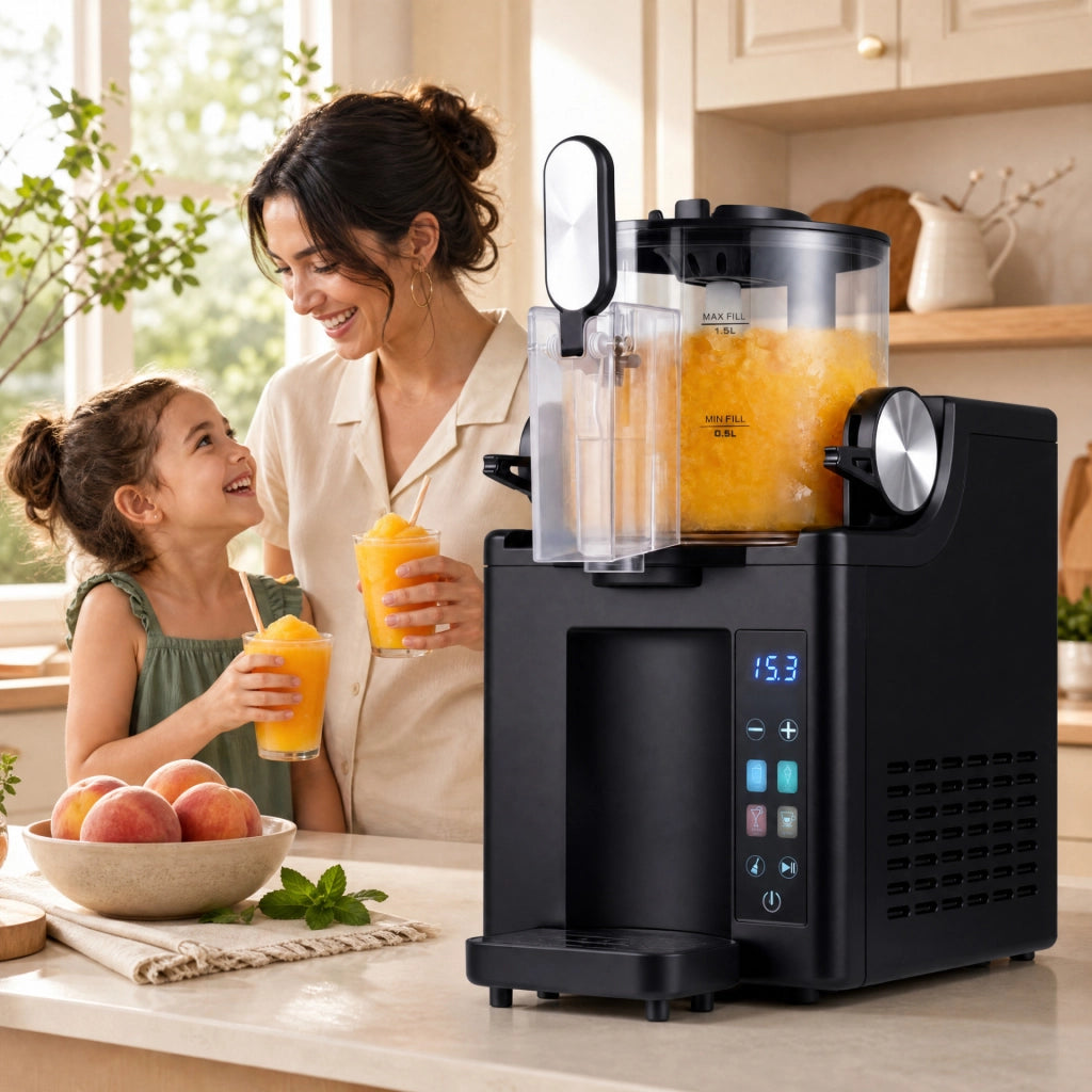 Macchina per granita elettrica da 2L con 4 programmi display led autopulizia, Macchina per bevanda ghiacciata non necessitare di ghiaccio