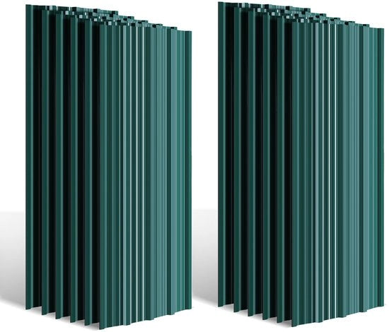 Pannelli Dak trapezoidali 129×46 cm - Metallo zincato, Resistente all'usura & Facili da installare - 14,24 m² - Verde