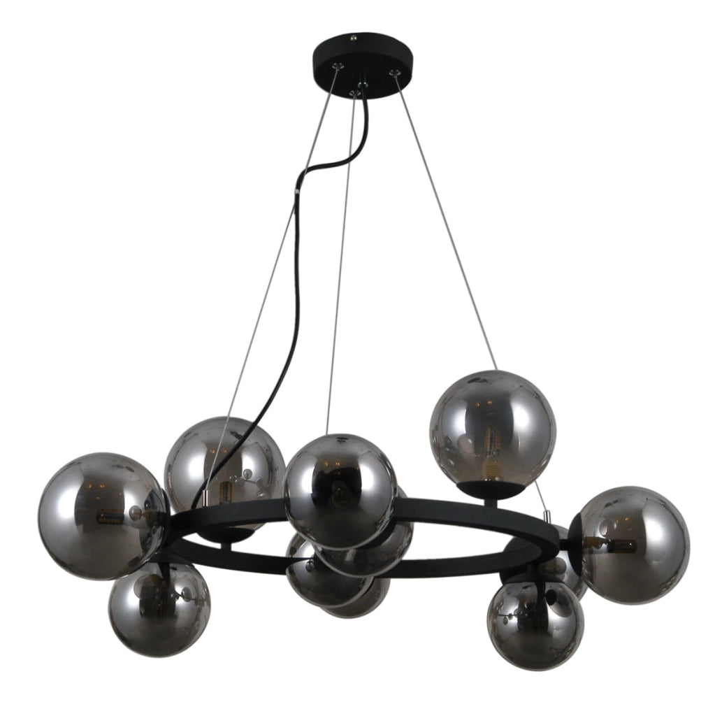 Lampadario Italux Montora moderno nero satinato 11xG9