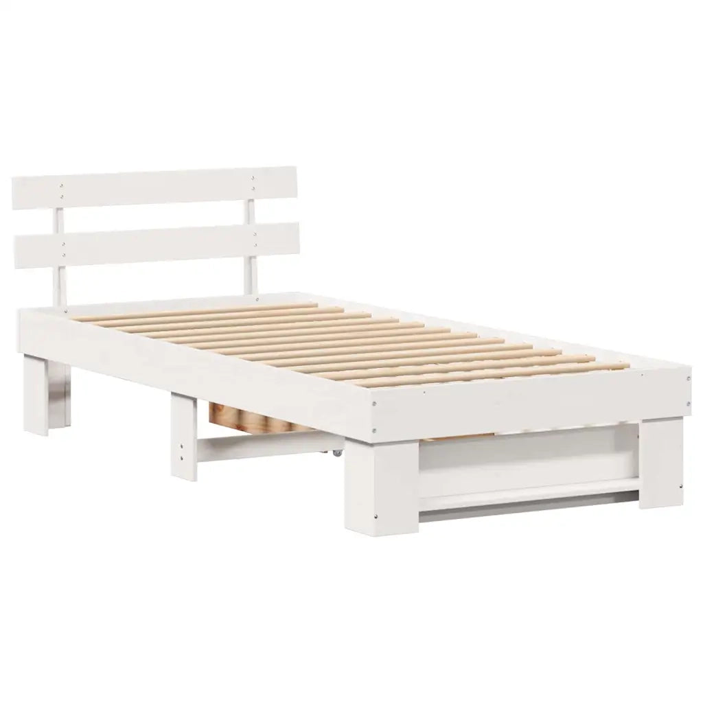 Struttura del letto Bianco 75 x 190 cm Pino massello