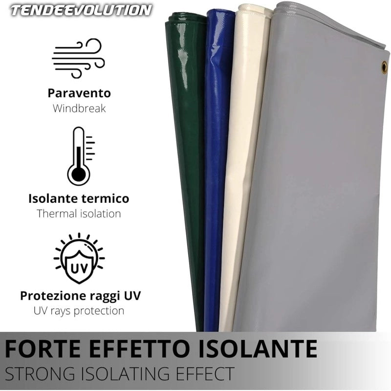 Telo PVC IGNIFUGO Impermeabile Verde | Telone Occhiellato Ogni 50CM 650g/mq | Copertura Esterna | 5x2,5m | Resistente Multiuso