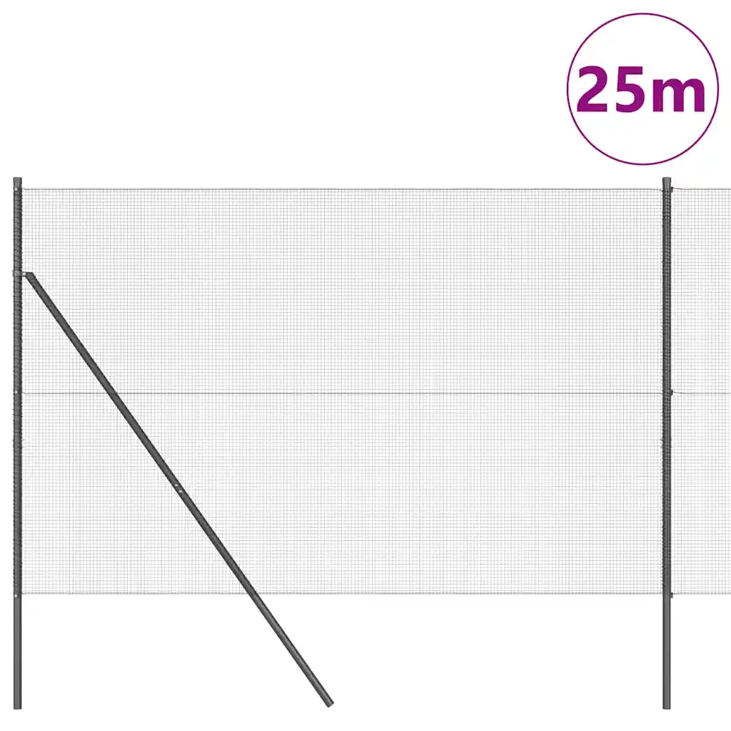Palo della recinzione Grigio 25 x 1,5 m (12 x 12 mm mesh)