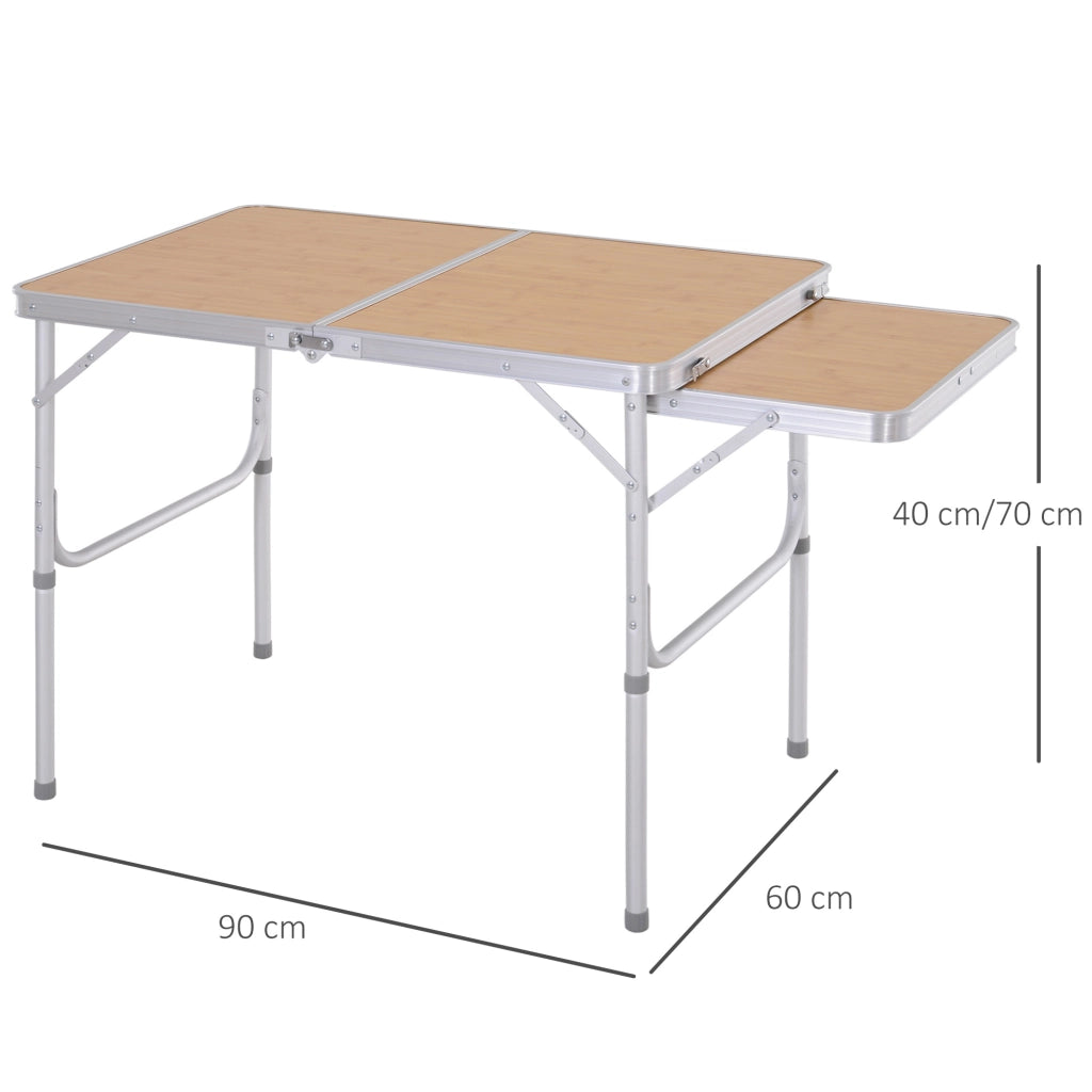 Tavolo pieghevole da giardino allungabile ¨C Xylo ¨C Alluminio MDF effetto bamb¨´ altezza regolabile