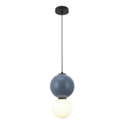 Lampada sospensione moderna blu/bianca 2 sfere Ø18 LED 6W Italux