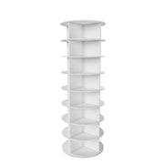 Scarpiera girevole con 8 ripiani per 32 paia di scarpe; in pvc; bianco; per ingresso; 60×60×184 cm