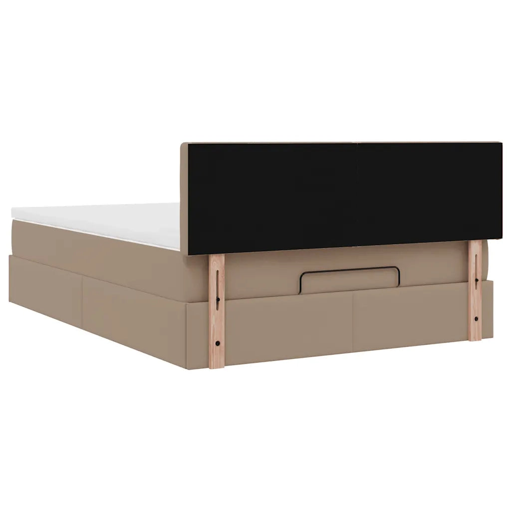 Pouf Letto con Materassi e LED Cappuccino 140x190cm Similpelle 3312156