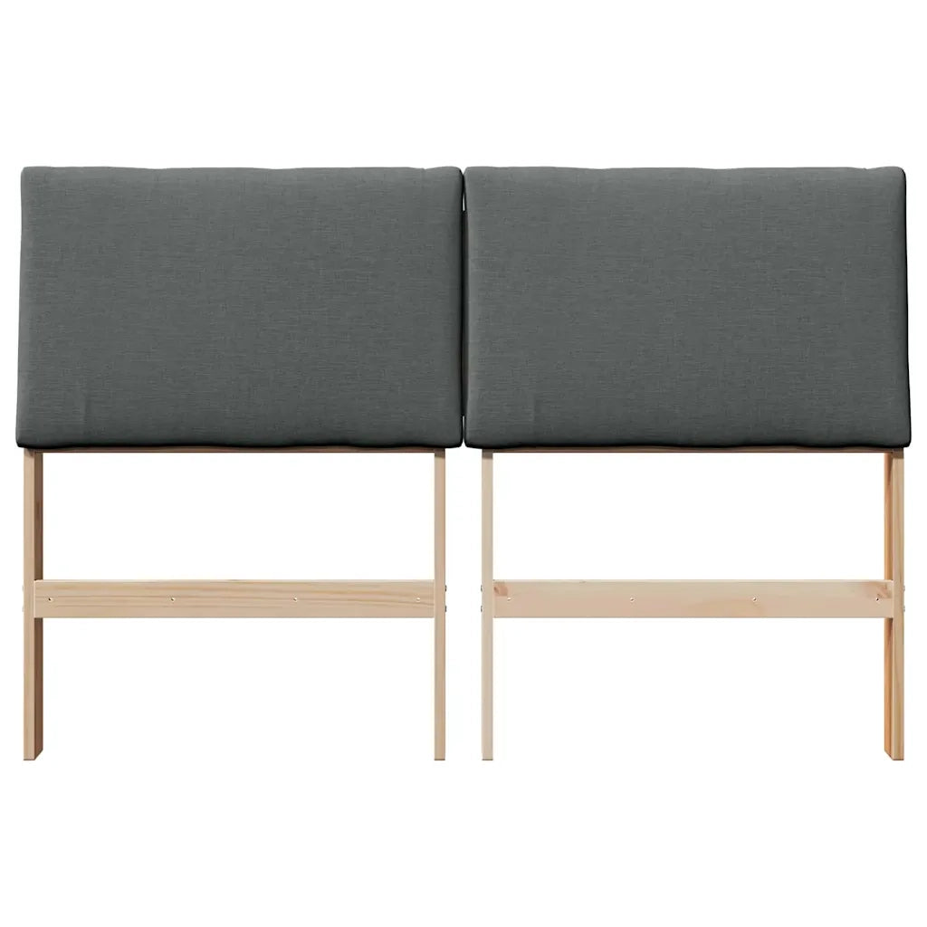 Testiera | Testata imbottita Grigio scuro 150 cm Pino massello