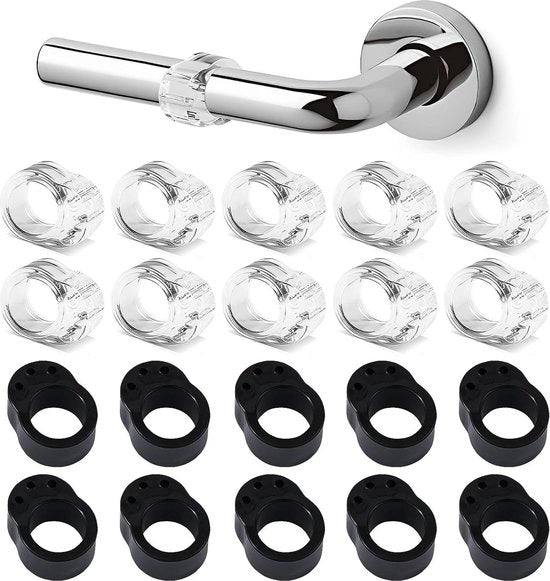 Cuscinetti di protezione per porte - 20 pezzi - protezione per cardini - fermabarra - molto elastico - protezione per porte - infissi - muri - porte - mobili - trasparente - nero