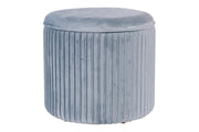 Sgabello Contenitore Pouf Imbottita Leon in Velluto Grigio 38 cm