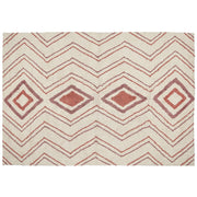 Tappeto cotone trapuntato beige e rosa stile boho 160 x 230 cm soggiorno camera da letto