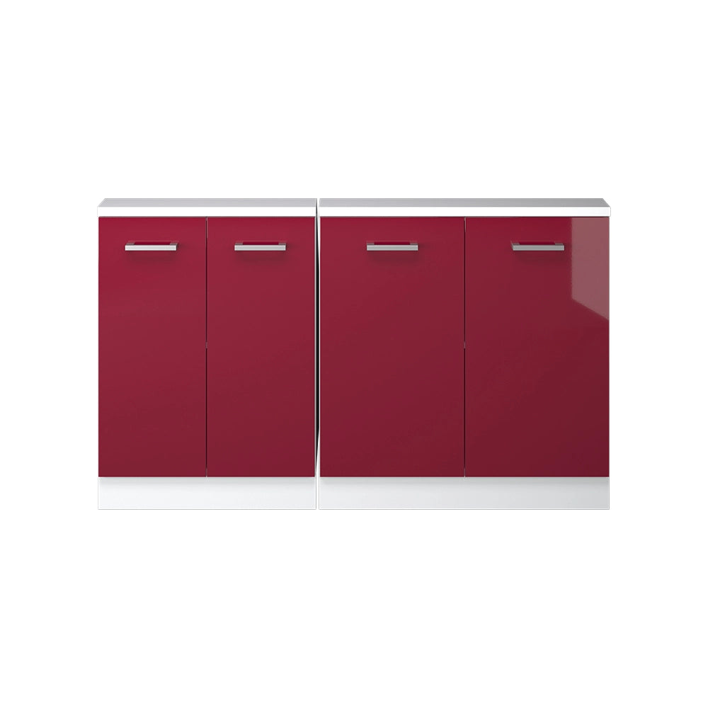 Set di mobili sottotetto Rion Rosso lucido/Bianco Set di 2 Vicco
