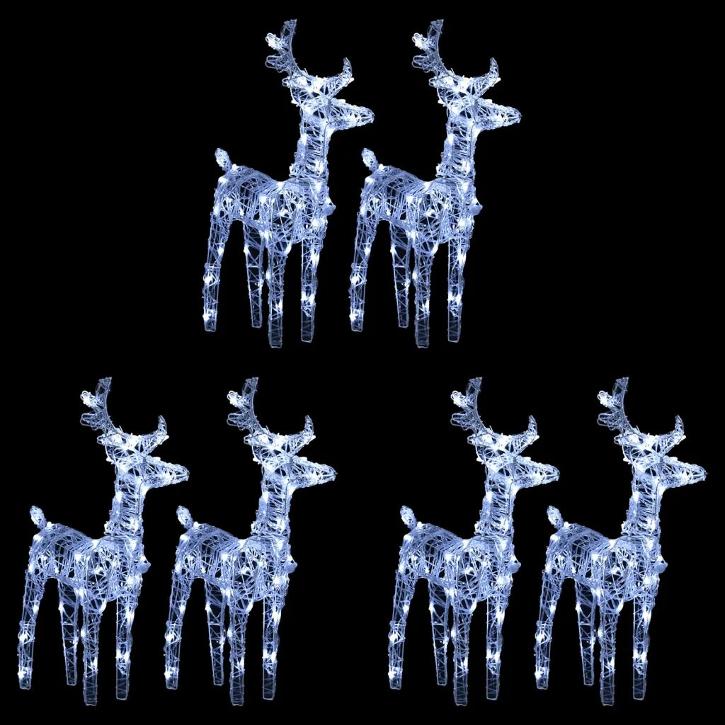 Renne di Natale 6 pz Bianco Freddo 240 LED in Acrilico 3154256