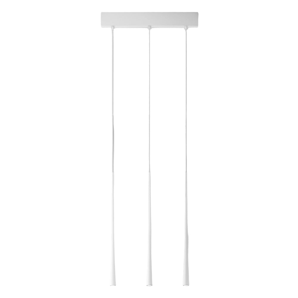 Dafne S/3P Lampada a Sospensione Multipla Lineare 3 Luci LED 16,5W 3000K CRI>90 - Bianco Satinato con Rosone Bianco - Gealuce