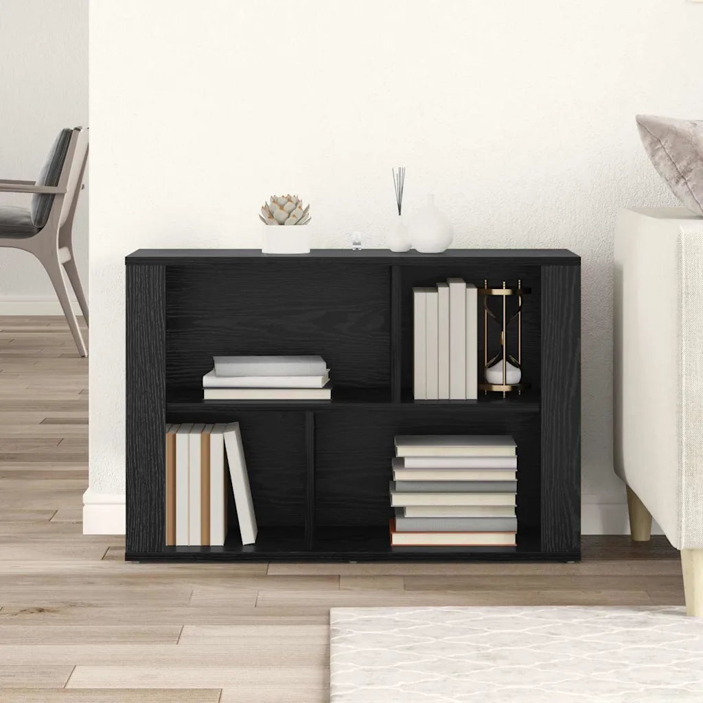 Credenza | Madia | Buffet da pranzo | Armadio da pranzo Rovere Nero 80 x 30 x 53 cm Legno multistrato
