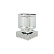 Fumaiolo da 27x27cm tipo botte 4 venti inox aisi 304 base quadra