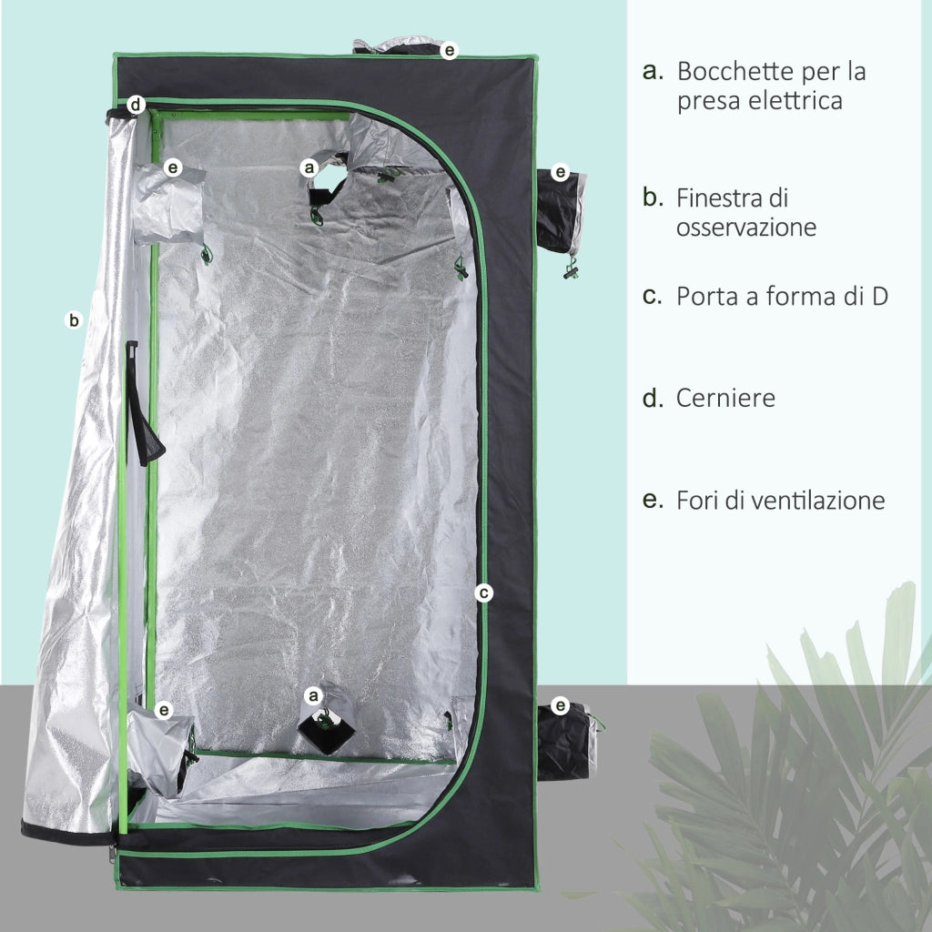 Tenda Idroponica ¨C Minimal ¨C Nero 80x80x160 cm