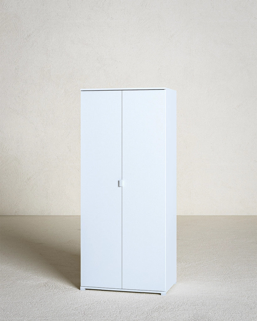 Armadio Monstera - Guardaroba moderno - 2 anta - Struttura bianca - 1 ripiano incluso - 80 x 52 x 177 cm_